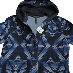 NEW Lauren Ralph Lauren Hoodie Sweatshirt XS M L  Black & Blue Southwest Pattern
